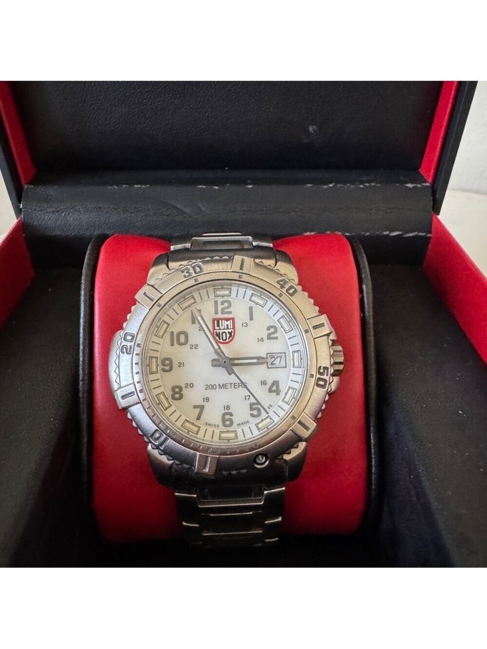 Luminox *38mm Sea Mariner** Stainless Steel White MOP Dial Watch